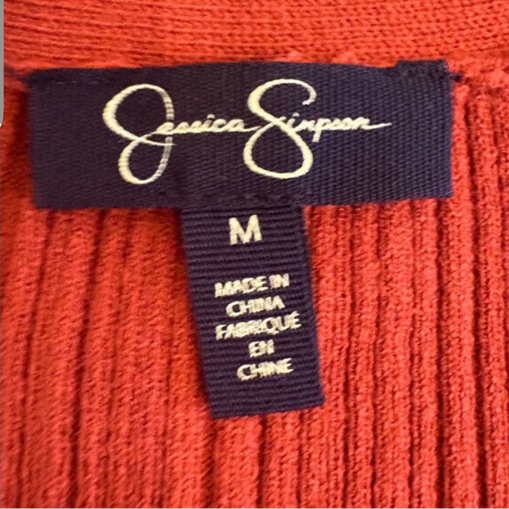 🧡🍂Jessica Simpson Rust Ribbed Midi Button Down Dress🍂🧡 Size Medium - Picture 6 of 10